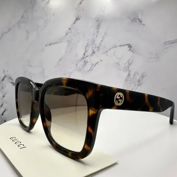 LUXURY New Gucci Polarized Sunglasses Brown Black Tortoise  display picture 2